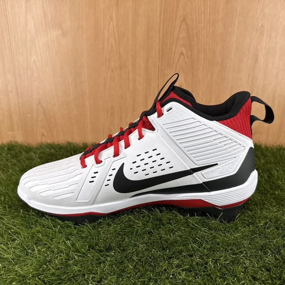 Nike Alpha Menace Strong Red White Football Cleats II5139-102 Men's Size 12